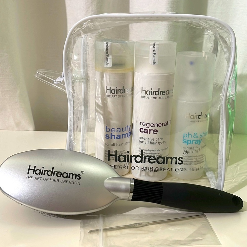 Hairdreams HomeCare Set Beauty Shampoo/Regeneration Care/PH Shine Spray/Brush